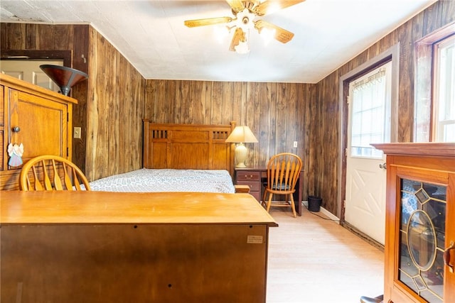 309 Francis Ave, Monongahela, PA 15063 - bedroom with wood walls and light wood-style floors