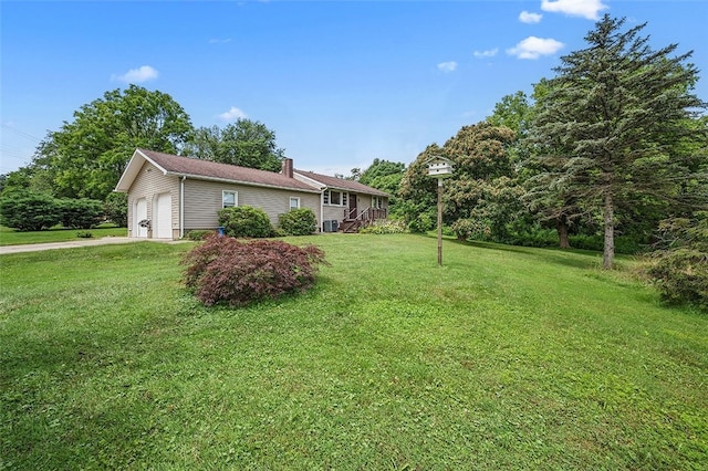 115 Shippingport Rd, Aliquippa, PA 15001 - view of front of house with a front lawn, a chimney, an attached garage, and driveway