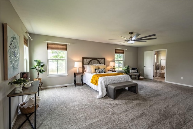 106 Kestler Dr, Pine Twp, PA 15090 - bedroom with carpet flooring, ceiling fan, and ensuite bath