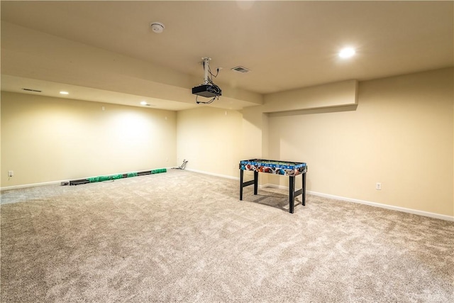 106 Kestler Dr, Pine Twp, PA 15090 - rec room featuring carpet and recessed lighting