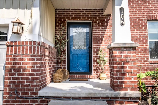106 Kestler Dr, Pine Twp, PA 15090 - property entrance featuring brick siding, a porch, and board and batten siding