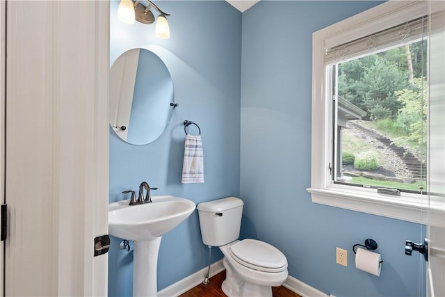 207 Tamarack Dr, Adams Twp, PA 16046 - bathroom featuring toilet and wood finished floors