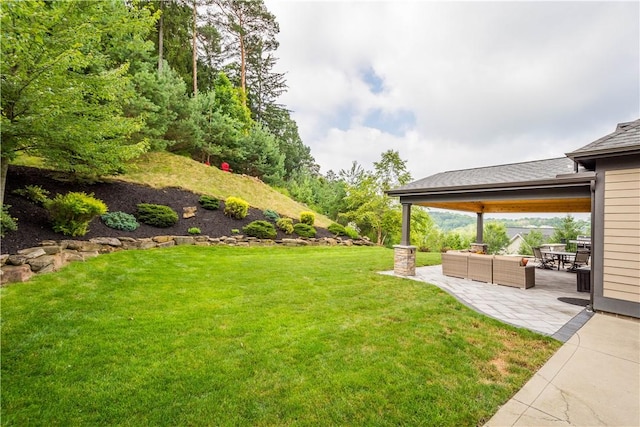 207 Tamarack Dr, Adams Twp, PA 16046 - view of grassy yard with an outdoor hangout area and a patio area