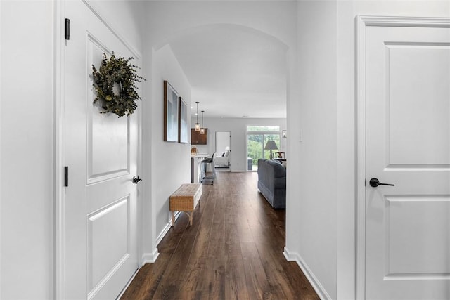 2034 Aiken Ct, Robinson Twp, PA 15136 - corridor with dark wood-style flooring and arched walkways