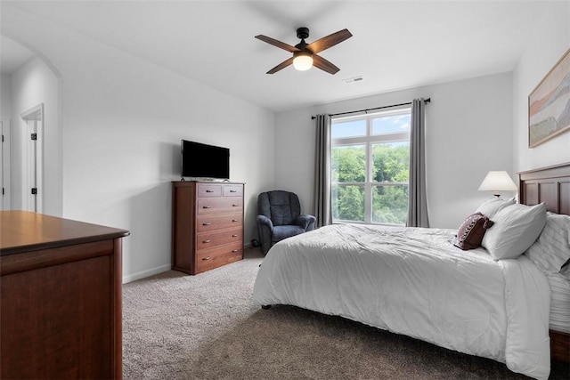 2034 Aiken Ct, Robinson Twp, PA 15136 - carpeted bedroom featuring arched walkways and ceiling fan