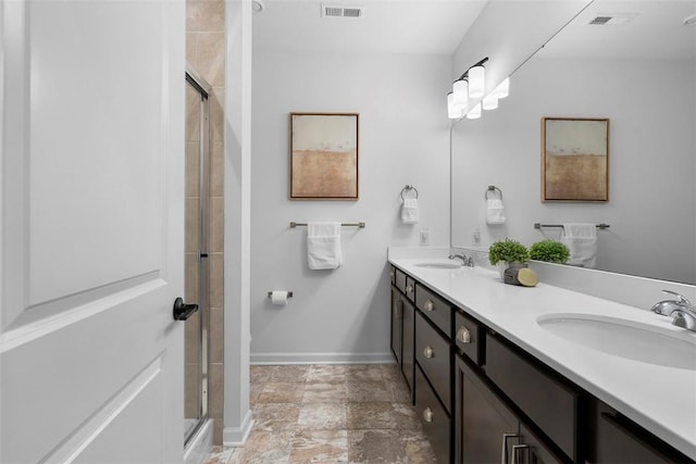 2034 Aiken Ct, Robinson Twp, PA 15136 - bathroom with double vanity and a shower with shower door