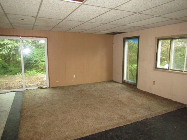 463 Georgetown Rd, South Beaver Twp, PA 16115 - unfurnished room featuring a paneled ceiling and carpet floors