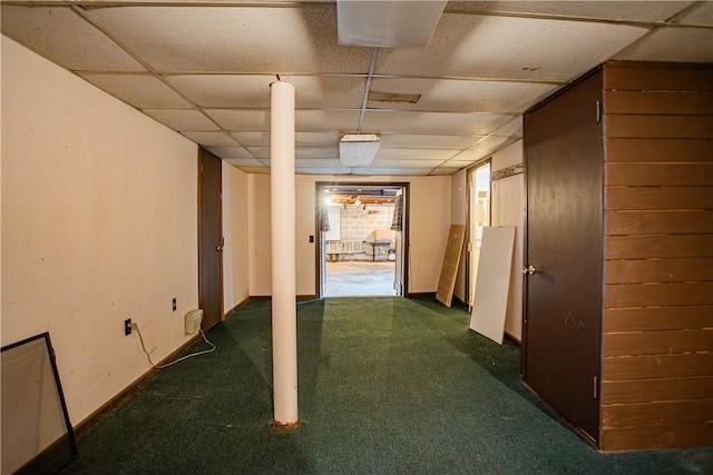 109 Maplewood Ave, Center Twp, PA 15001 - corridor featuring a drop ceiling and dark carpet