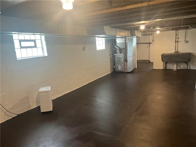 1735 Kimball Ave, New Kensington, PA 15068 - below grade area featuring concrete block wall and heating unit