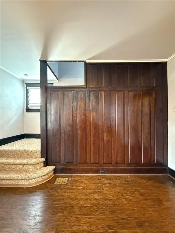 514 Linden Ave, New Kensington, PA 15068 - additional living space featuring dark wood finished floors and stairs