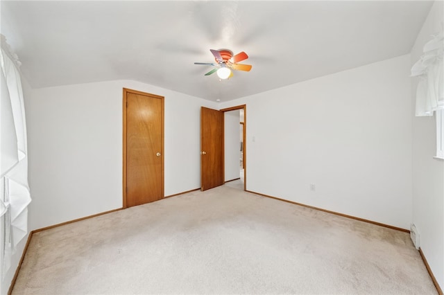 1541 Sugarloaf, Plum Boro, PA 15239 - unfurnished bedroom with light carpet, lofted ceiling, and ceiling fan