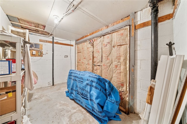 1541 Sugarloaf, Plum Boro, PA 15239 - unfinished below grade area with concrete block wall