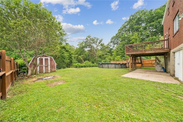 1541 Sugarloaf, Plum Boro, PA 15239 - fenced backyard featuring a storage shed, a patio area, a wooden deck, and a covered pool