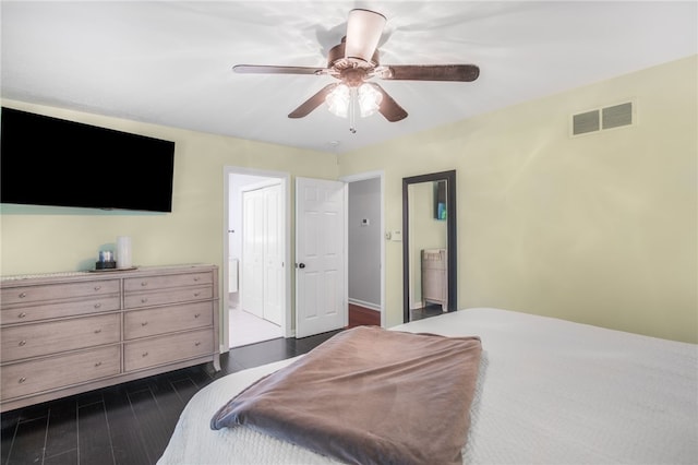231 Loretta Dr, Monroeville, PA 15146 - bedroom featuring dark wood finished floors and ceiling fan
