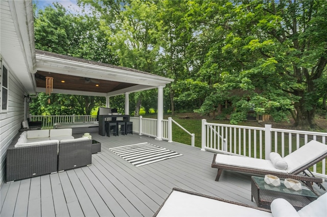 231 Loretta Dr, Monroeville, PA 15146 - wooden terrace featuring an outdoor hangout area and view of wooded area