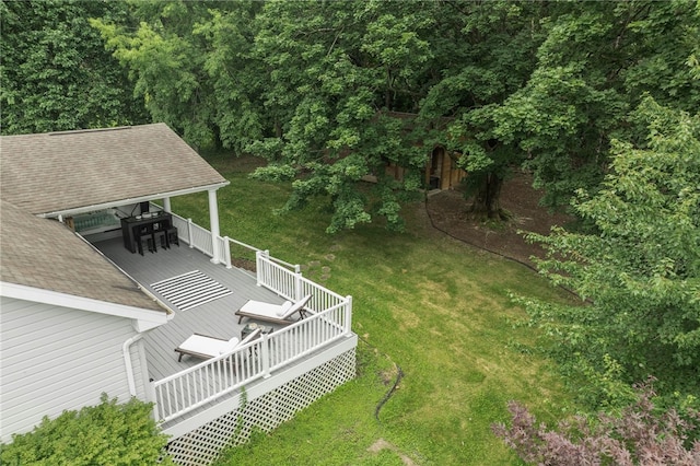 231 Loretta Dr, Monroeville, PA 15146 - view of green lawn with a deck and an outdoor structure