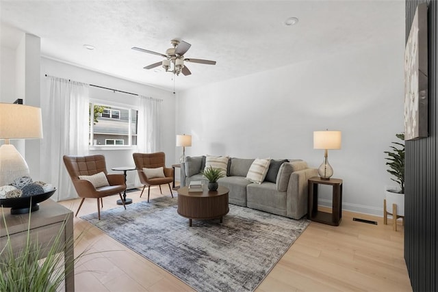 5110 Duncan St, Lawrenceville, PA 15201 - living room with ceiling fan and light wood-type flooring