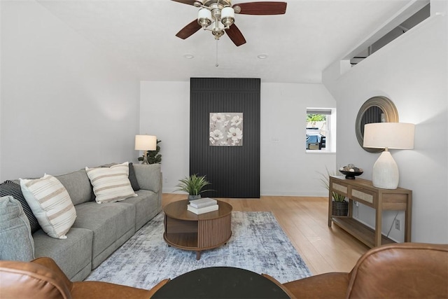 5110 Duncan St, Lawrenceville, PA 15201 - living room featuring light wood-style floors and a ceiling fan
