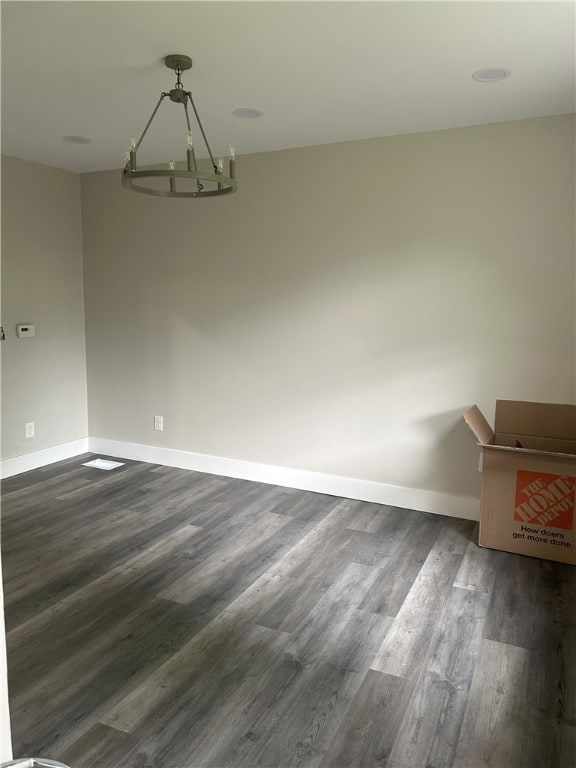 122 Church Ave, Shaler, PA 15116 - empty room featuring a chandelier and dark wood-style floors