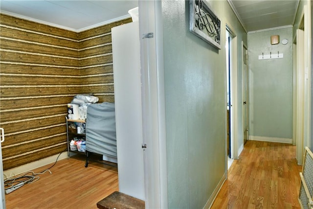114 10th St, Pymatuning Twp, PA 16125 - corridor featuring wood finished floors and crown molding