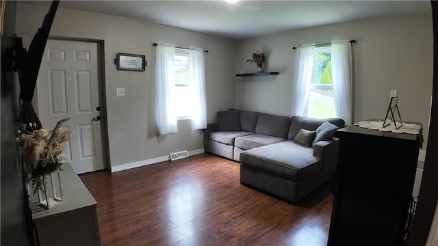 180 Beale Rd, Buffalo Twp, PA 16055 - living room featuring plenty of natural light and dark wood-type flooring