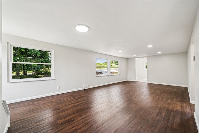 1611 Guffey Rd, North Huntingdon, PA 15642 - unfurnished living room with dark wood finished floors and recessed lighting