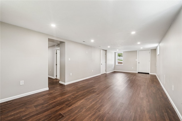 1611 Guffey Rd, North Huntingdon, PA 15642 - empty room with recessed lighting and dark wood-style floors
