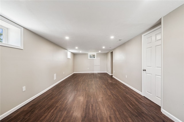 1611 Guffey Rd, North Huntingdon, PA 15642 - basement with dark wood-style floors and recessed lighting