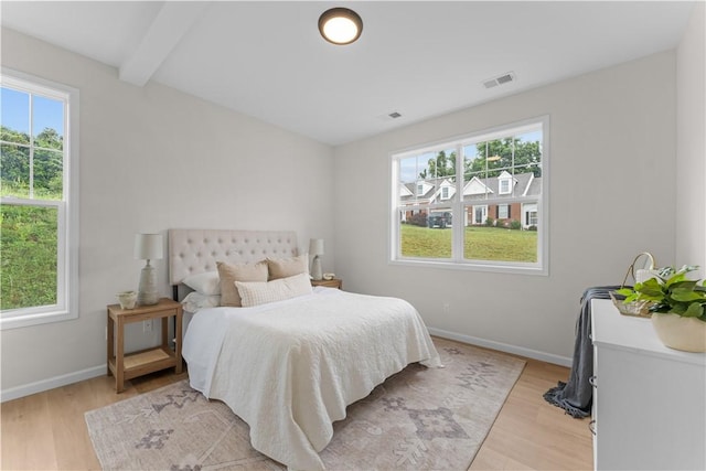 2219 Lebanon Dr, Elizabeth Twp/Boro, PA 15135 - bedroom with light wood-style flooring and beamed ceiling