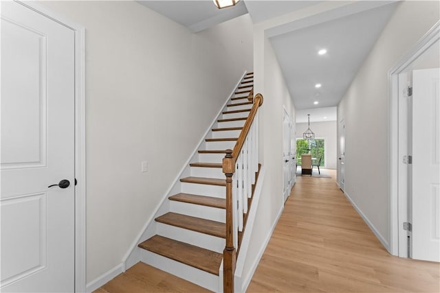2219 Lebanon Dr, Elizabeth Twp/Boro, PA 15135 - staircase with wood finished floors and recessed lighting