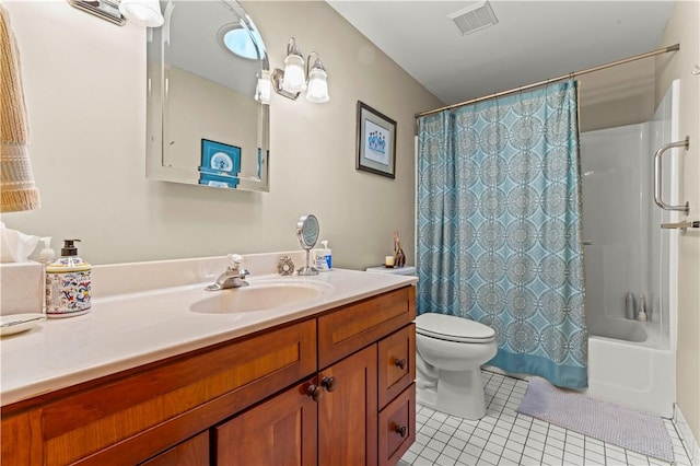 44 Stonehenge Dr, South Strabane, PA 15301 - bathroom with tile patterned flooring, vanity, and shower / tub combo with curtain