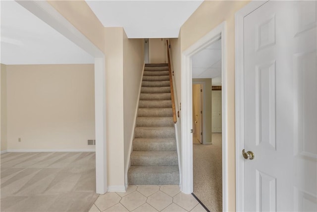 103 Boxwood Ct, Peters Twp, PA 15317 - staircase with carpet and tile patterned flooring