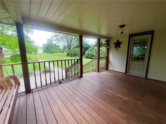 423 Bonniebrook Rd, Summit Twp, PA 16002 - wooden deck with a yard