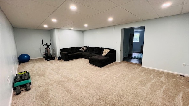 324 Paul Dr, Lower Burrell, PA 15068 - carpeted living room with recessed lighting and baseboards