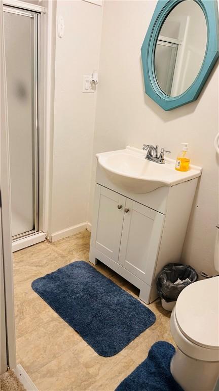324 Paul Dr, Lower Burrell, PA 15068 - full bath with vanity, a stall shower, and tile patterned floors