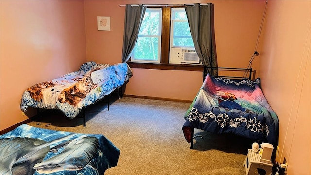 324 Paul Dr, Lower Burrell, PA 15068 - carpeted bedroom with cooling unit and baseboards
