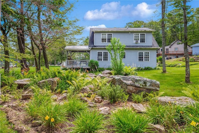 604 Lake Shore Rd, Lake Stonycreek, PA 15541 - back of house with a yard and covered porch
