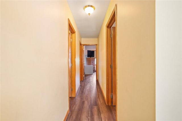 604 Lake Shore Rd, Lake Stonycreek, PA 15541 - corridor with dark wood finished floors and baseboards