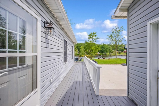 604 Lake Shore Rd, Lake Stonycreek, PA 15541 - wooden terrace with a water view