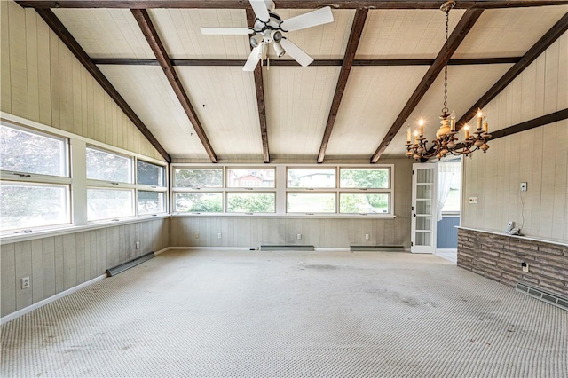 127 Mount Odin Dr, Hempfield Twp, PA 15601 - unfurnished sunroom with a chandelier and a baseboard radiator