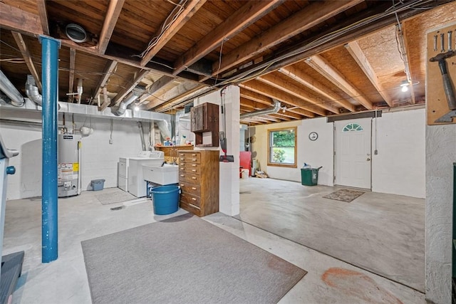 71 Mcclure Rd, West Deer, PA 15024 - below grade area with gas water heater and separate washer and dryer