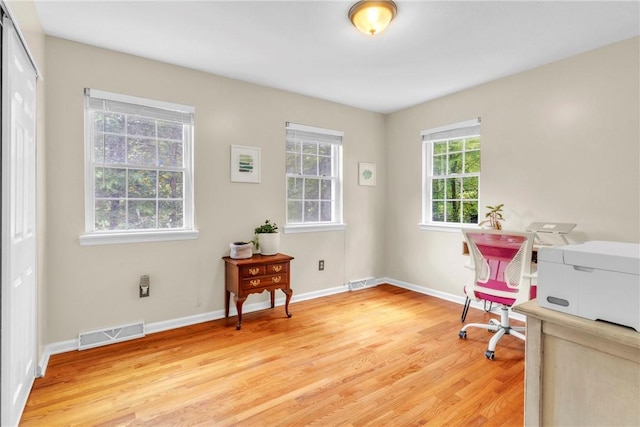 114 Franklin Oaks Dr, Franklin Twp, PA 16001 - home office with light wood-type flooring and baseboards