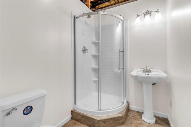 114 Franklin Oaks Dr, Franklin Twp, PA 16001 - bathroom with toilet and a shower stall