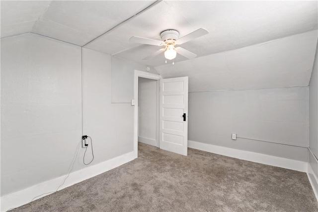90 S Thompson Ln, North Huntingdon, PA 15642 - bonus room featuring lofted ceiling, carpet floors, and a ceiling fan