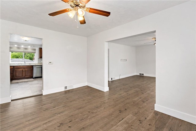 90 S Thompson Ln, North Huntingdon, PA 15642 - spare room featuring ceiling fan and wood finished floors