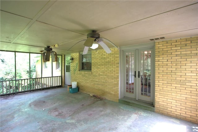 138 Demmel Dr, Peters Twp, PA 15317 - view of patio featuring french doors and a ceiling fan