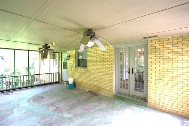 138 Demmel Dr, Peters Twp, PA 15317 - view of patio with a ceiling fan and french doors