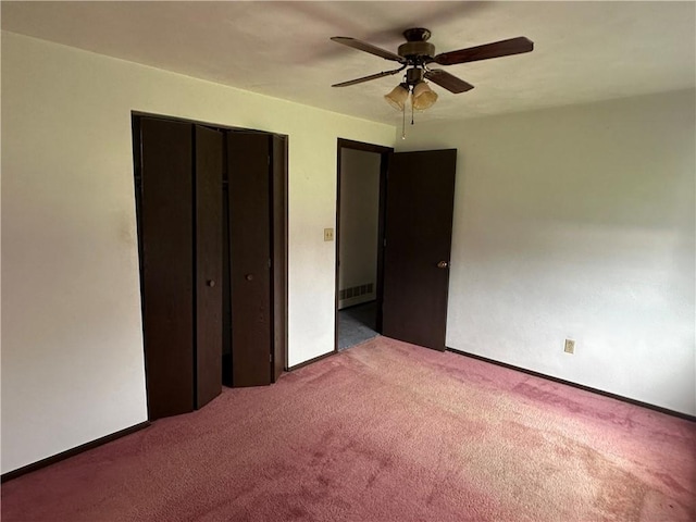 201 N 10th St, Connellsville, PA 15425 - unfurnished bedroom with carpet flooring, a closet, and a ceiling fan