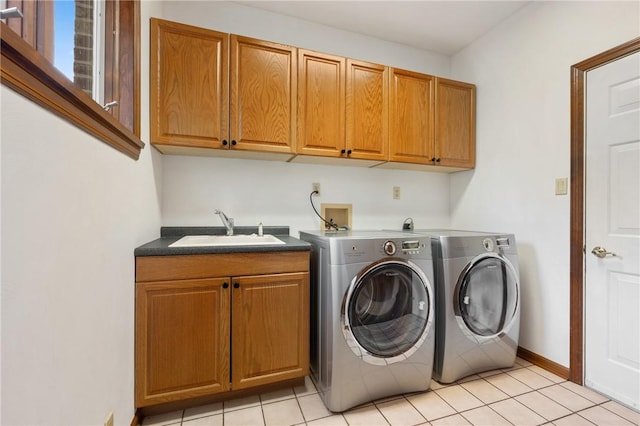 4 Hawthorne Ln, Penn Twp, PA 15642 - laundry area with cabinet space, separate washer and dryer, and light tile patterned floors