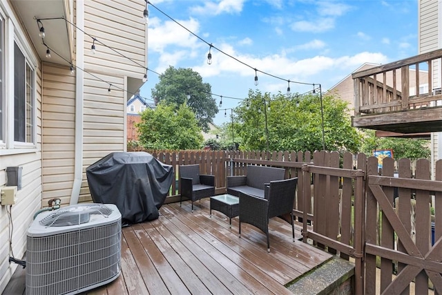 3269 Dawson St, Oakland, PA 15213 - wooden terrace featuring grilling area and an outdoor living space